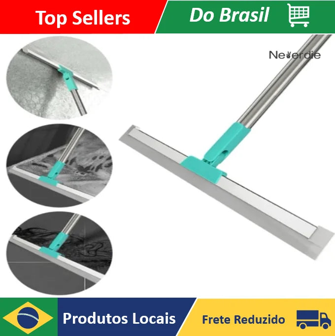 Rodo e Vassoura de Silicone com Cabo Telescópico