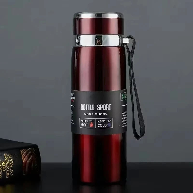 Garrafa Térmica Inox 1L – Mantém Quente ou Gelado por Muito Mais Tempo