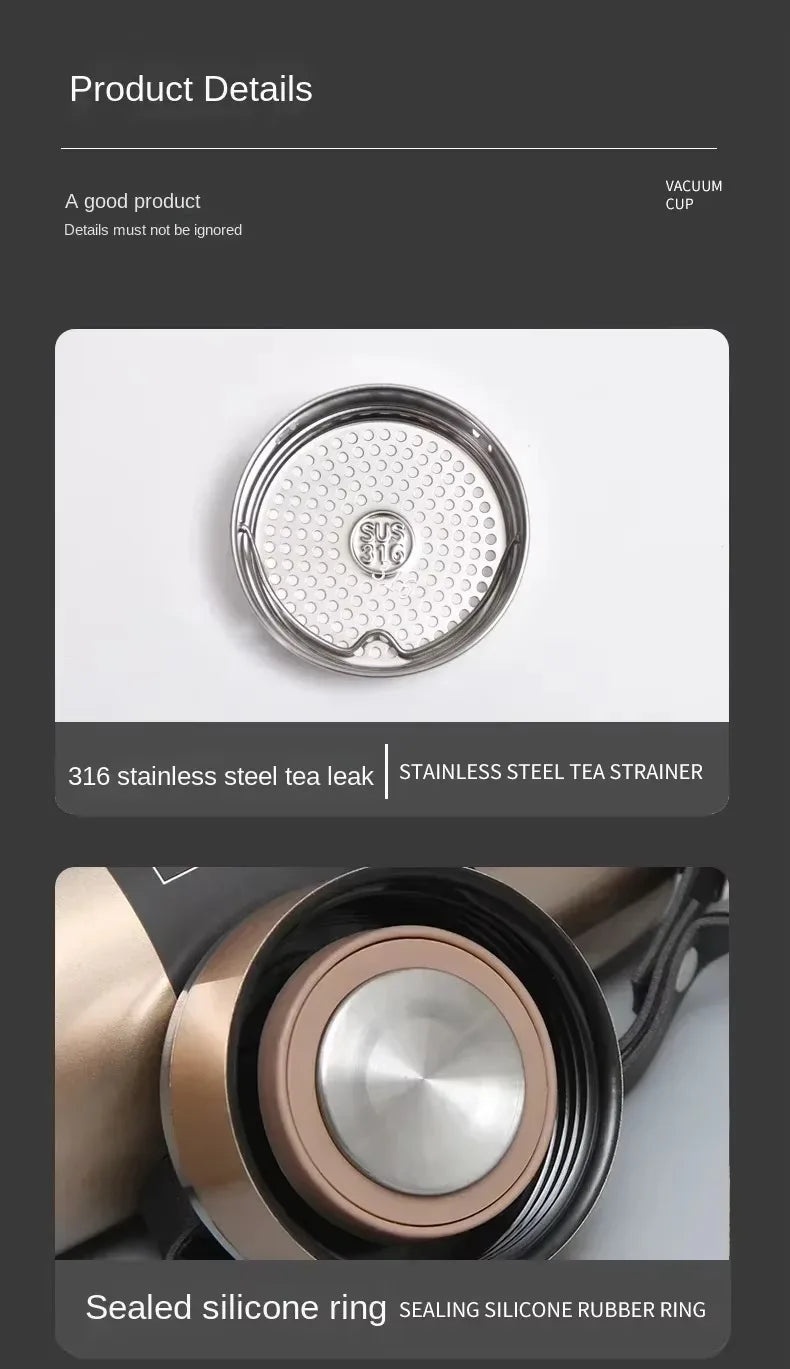 Garrafa Térmica Inox 1L – Mantém Quente ou Gelado por Muito Mais Tempo